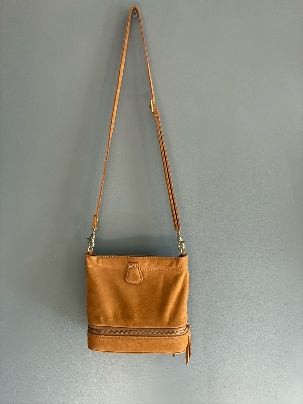 Miss Albright Smooth Tan Leather Crossbody Bag - Classic Casual